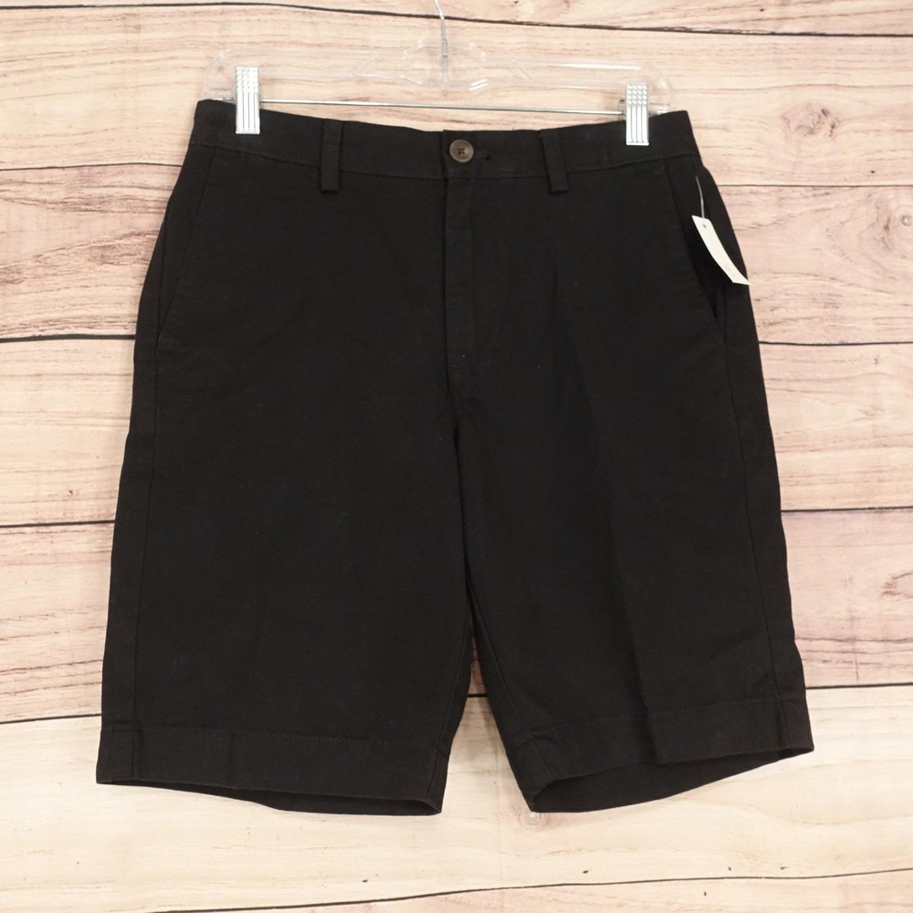 Amazon Essentials Shorts Mens 28 Black Chino Cotton Slim Fit 9 Inseam Casual